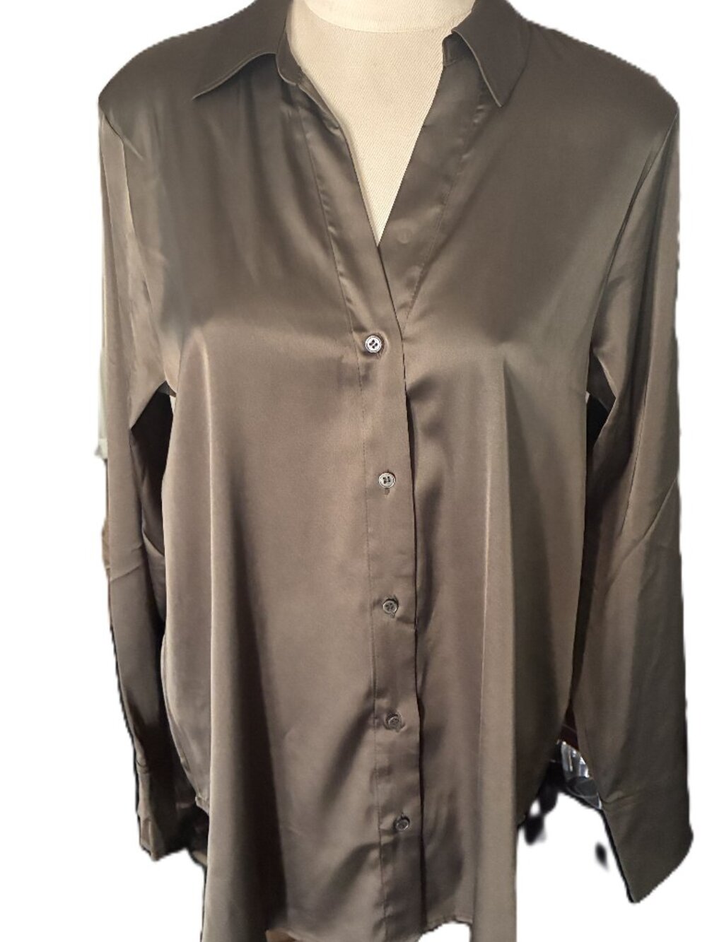NWOT H & M Olive Blouse sz M
